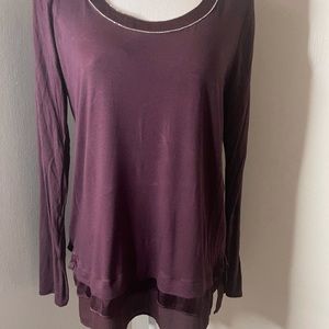WHBM burgundy tunic SZ large
